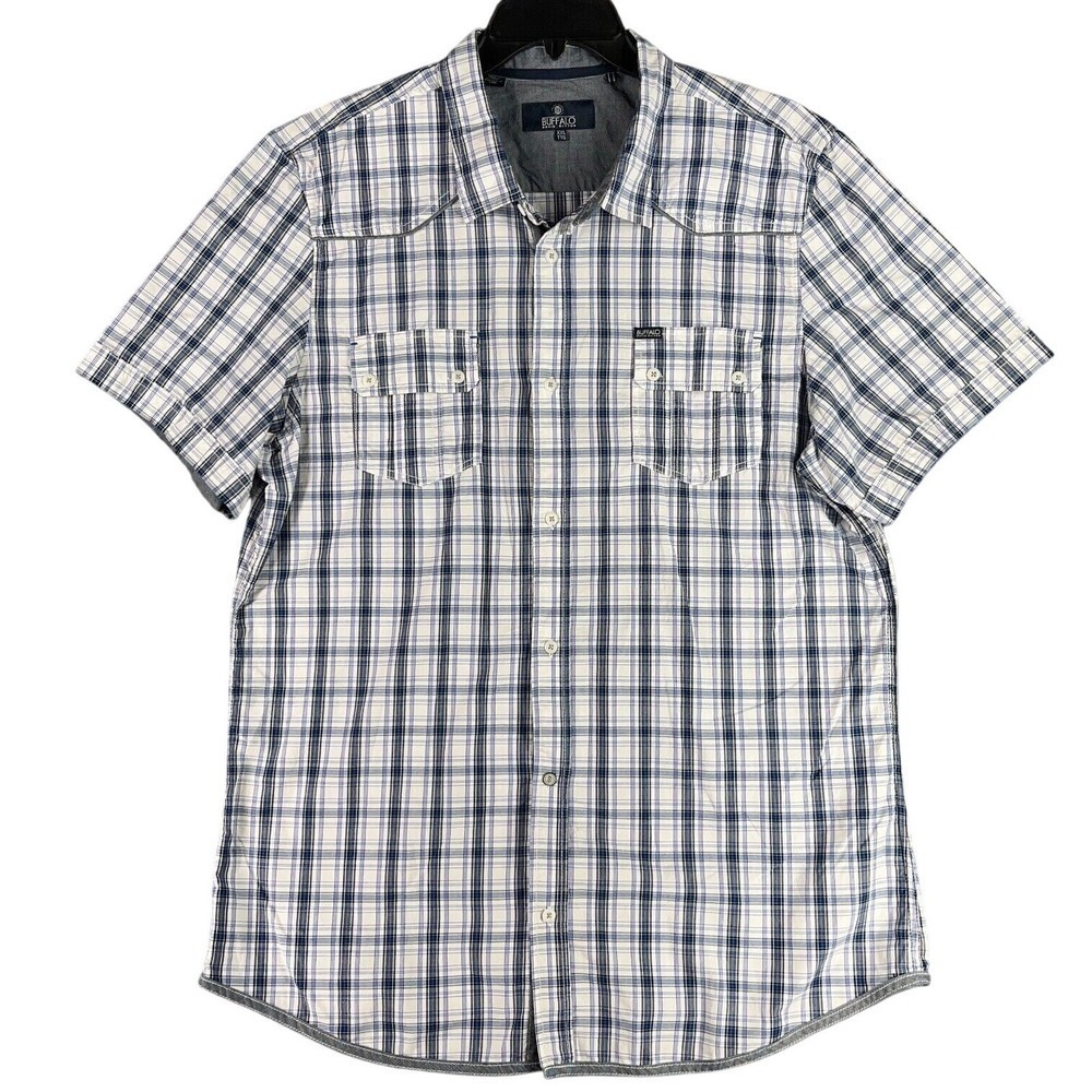 Buffalo David Bitton Shirt Mens XXL Plaid Short Sleeve Modern Classic Streetwear